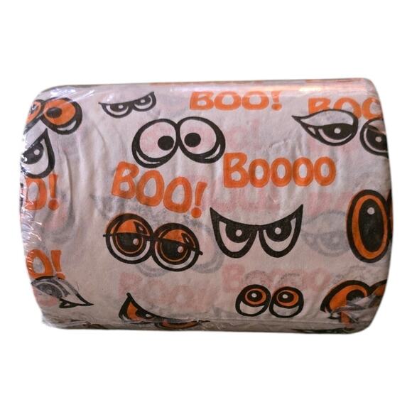 Amscan Other - VTG Amscan Halloween Toilet Paper Roll BOO Scary Eyes Orange Black Bath Tissue